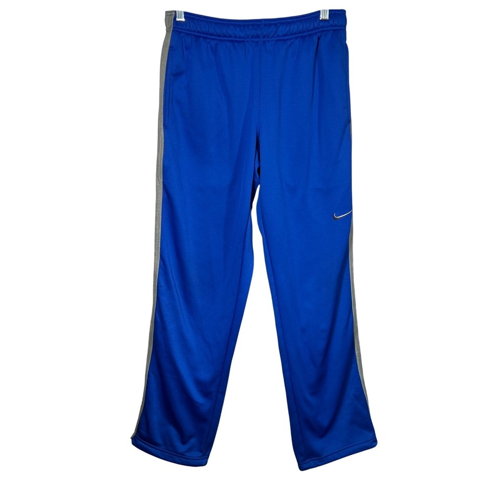 Nike Pants Thermal Royal‎ Blue Gray Athletic Warm Up Pants Mens Size Medium